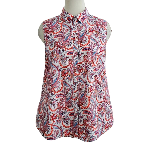 Sportscraft Tops - Sportscraft Liberty Fabric Paisley Floral Print Sleeveless Blouse Size 14
